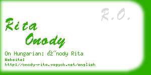 rita onody business card